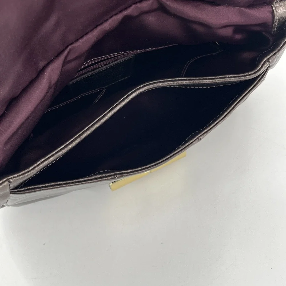 Coach Y2K Kristin Leather Hobo Shoulder‎ Flap Bag Metallic Bronze 18809 Hang Tag